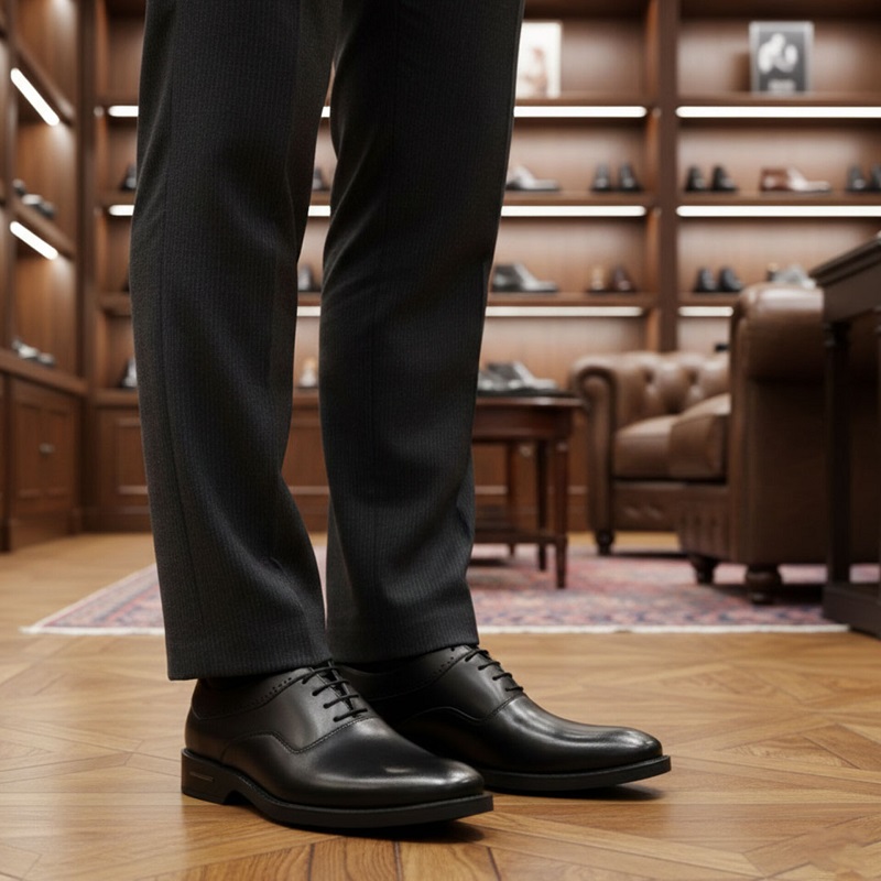 کفش رسمی بندی مردانه مدل sahand-مشکی